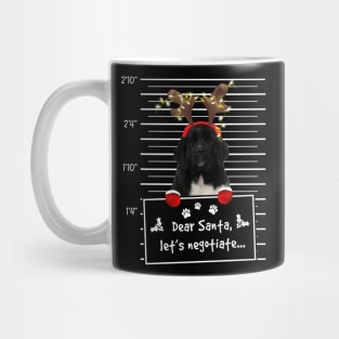 Newfoundland Dog Dear Santa Let's Negotiate Christmas Mug